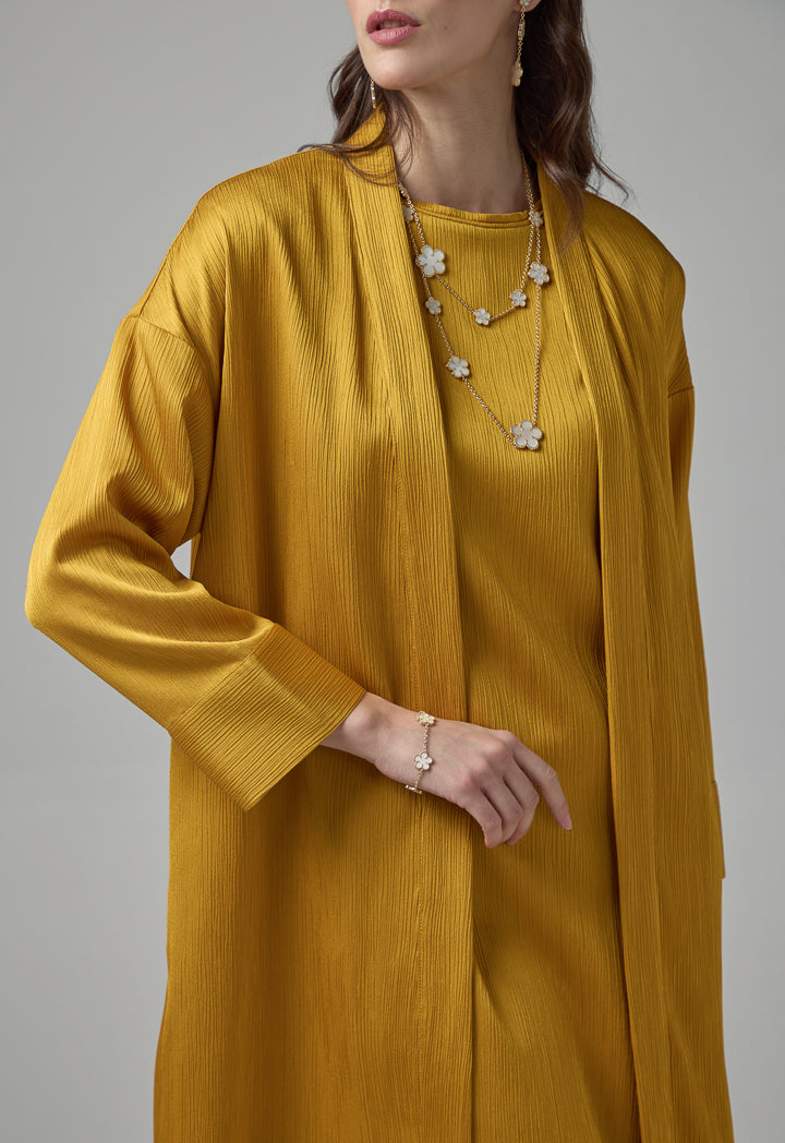 Choice Crinkled Drop Shoulder Maxi Abaya - Ramadan Style Gold