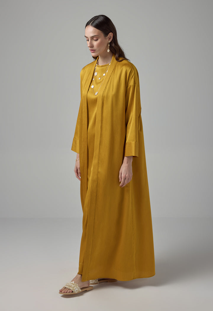 Choice Crinkled Drop Shoulder Maxi Abaya - Ramadan Style Gold