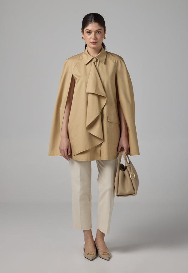 Choice Solid Front Flap Pockets Cape Beige