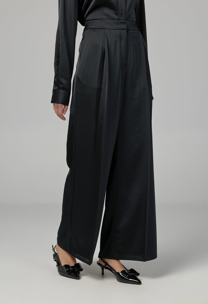 Choice Basic Wide Leg Trousers Black