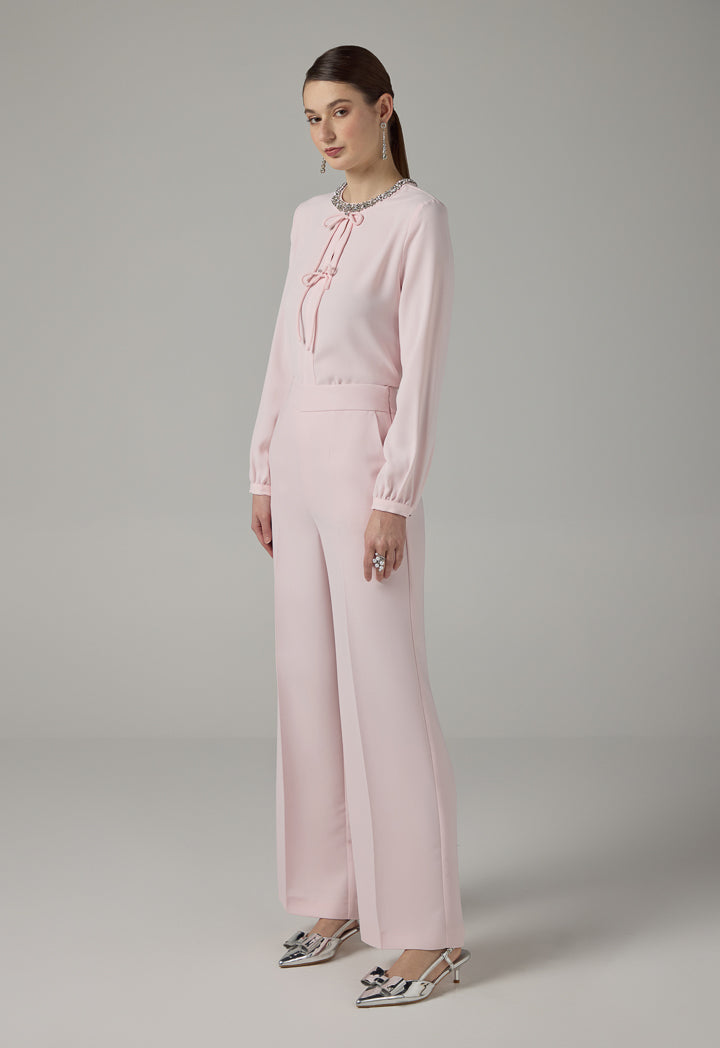 Choice Basic Wide Leg Trousers Pink