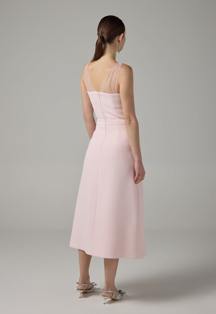 Choice Straight Cut Solid Skirt Pink