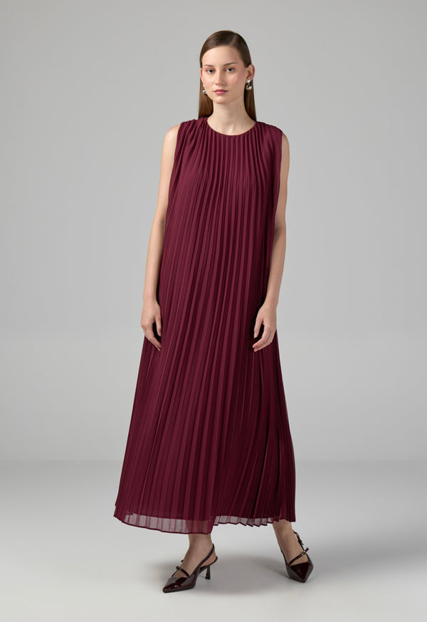 Choice Sleeveless Round Neck Maxi Dress Cherry