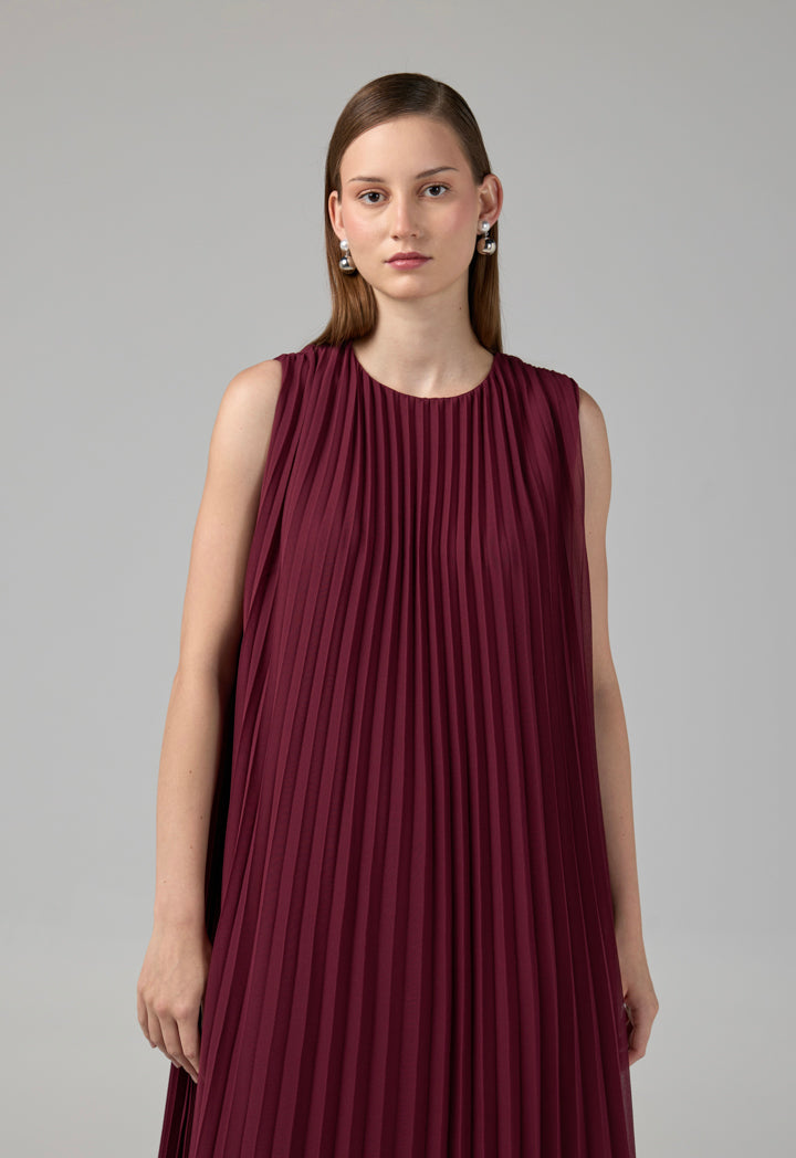 Choice Sleeveless Round Neck Maxi Dress Cherry