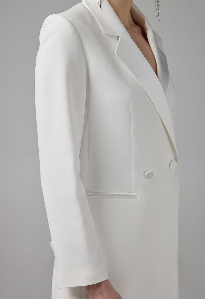 Choice Solid Front Pockets Jacket Off White