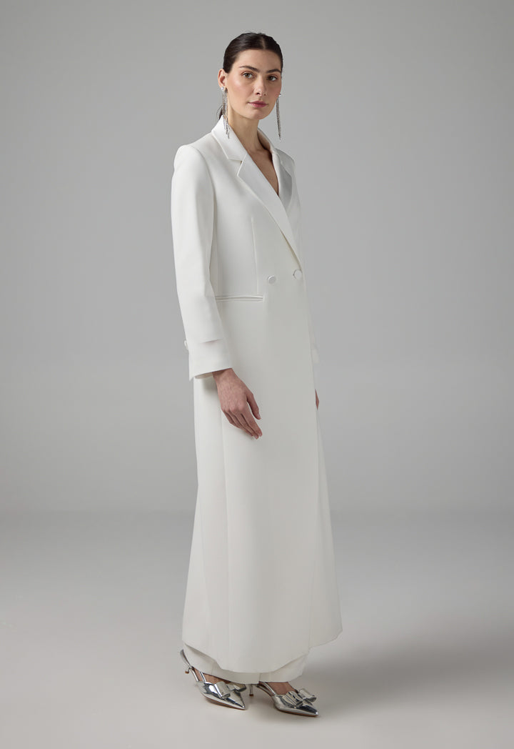 Choice Solid Front Pockets Jacket Off White