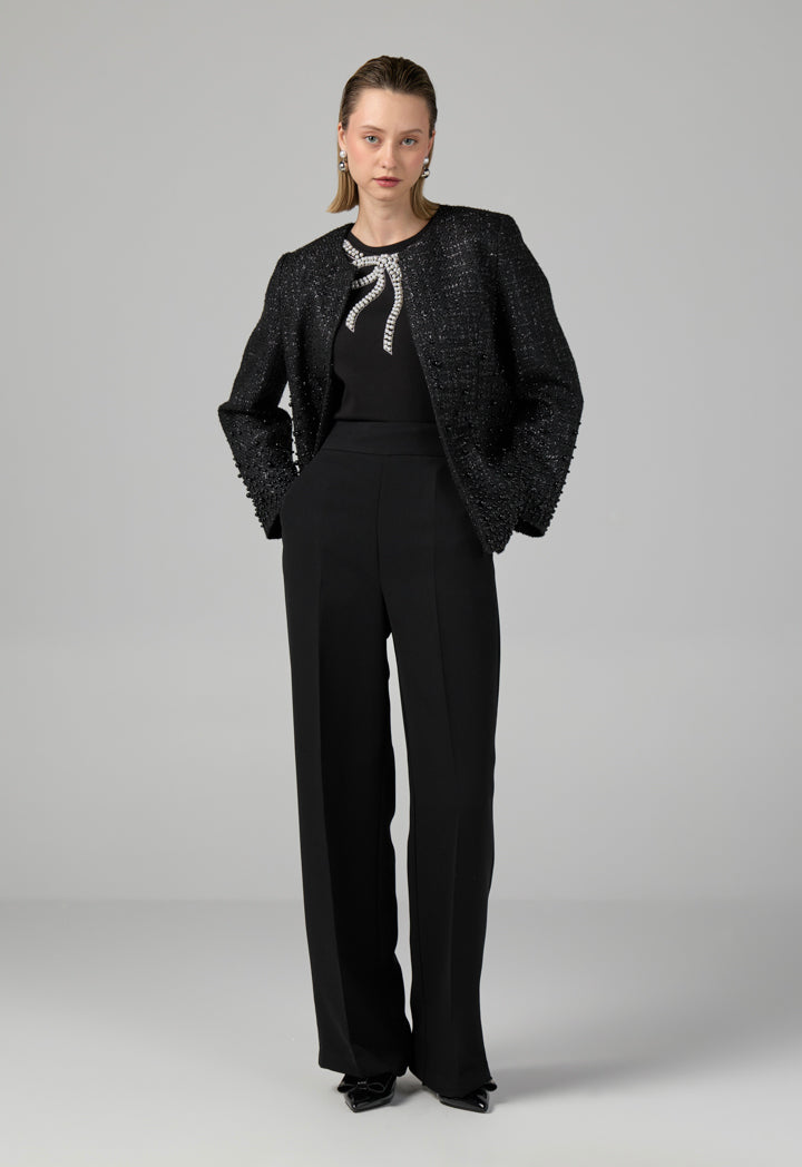 Choice Basic Wide Leg Trousers Black