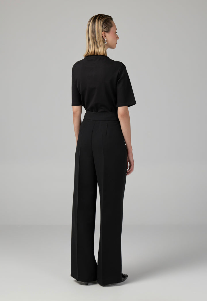 Choice Basic Wide Leg Trousers Black