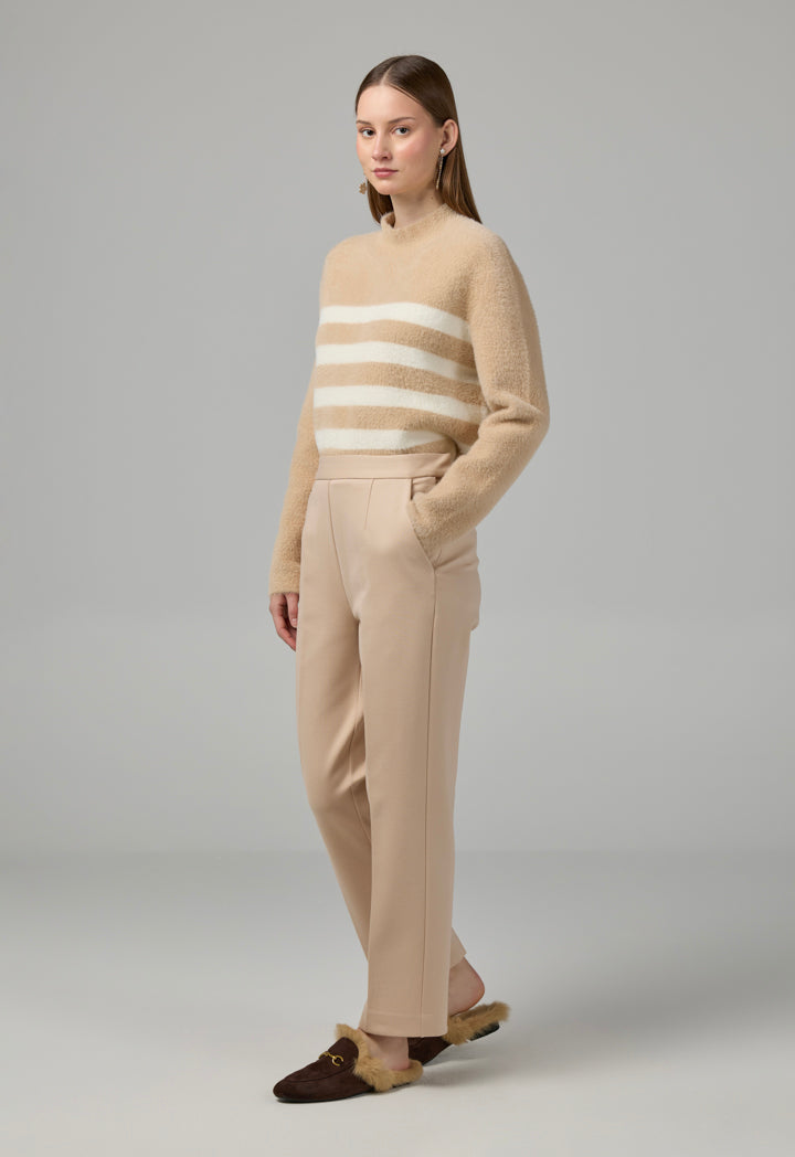 Choice Basic Straight Cut Trousers Beige