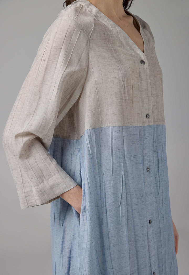 Choice Contrast Textured Midi Jacket Multi Color