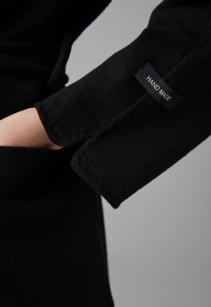 Choice Belted Wool Handmade Coat Black