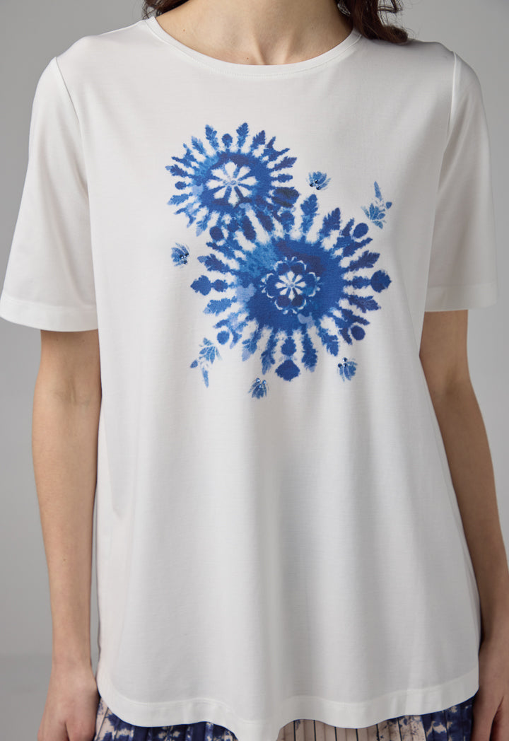 Choice Abstract Print T-Shirt Off White