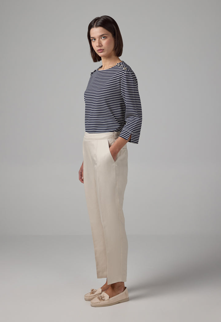 Choice Solid Elastic Waistband Trousers Sand