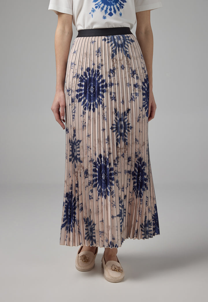 Choice All Over Printed Pleated Skirt Multi Color
