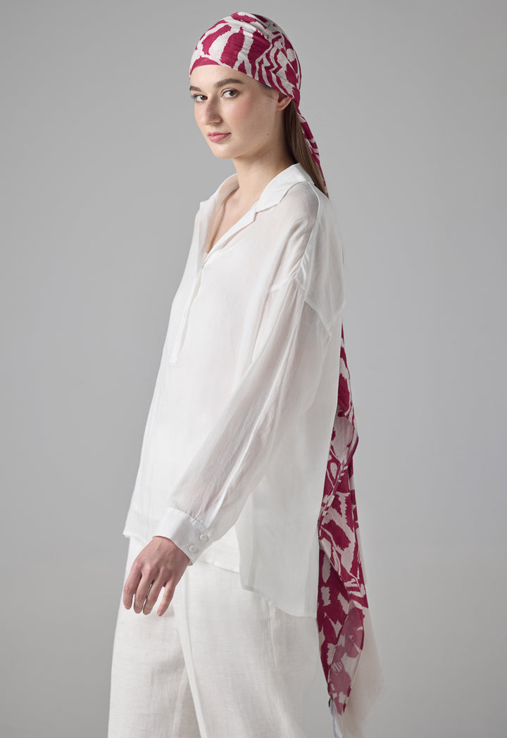 Choice Solid Drop Shoulder Shirt Off White