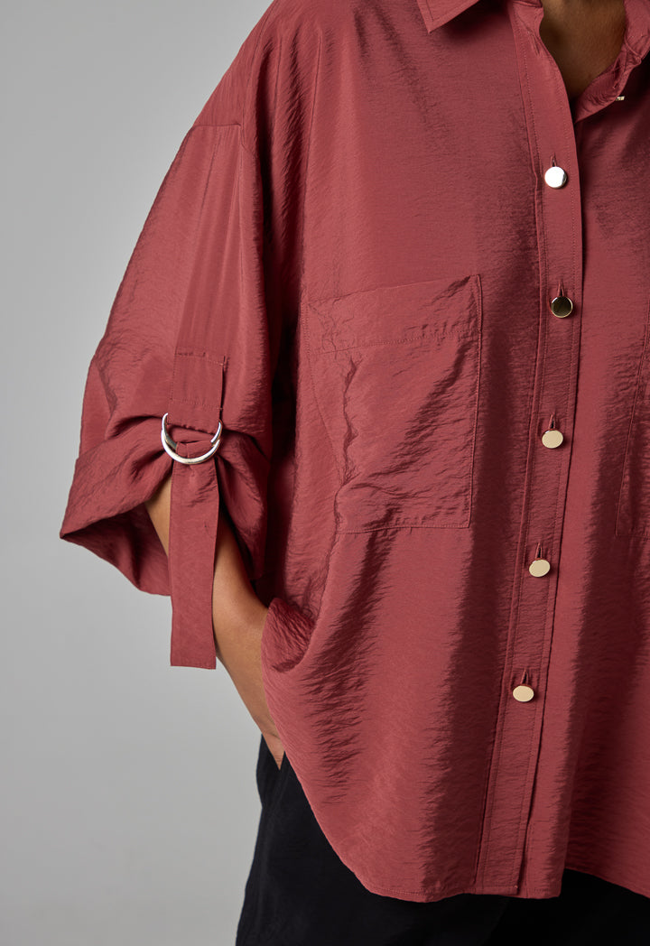 Choice Solid Relaxed Fit Shirt Brick