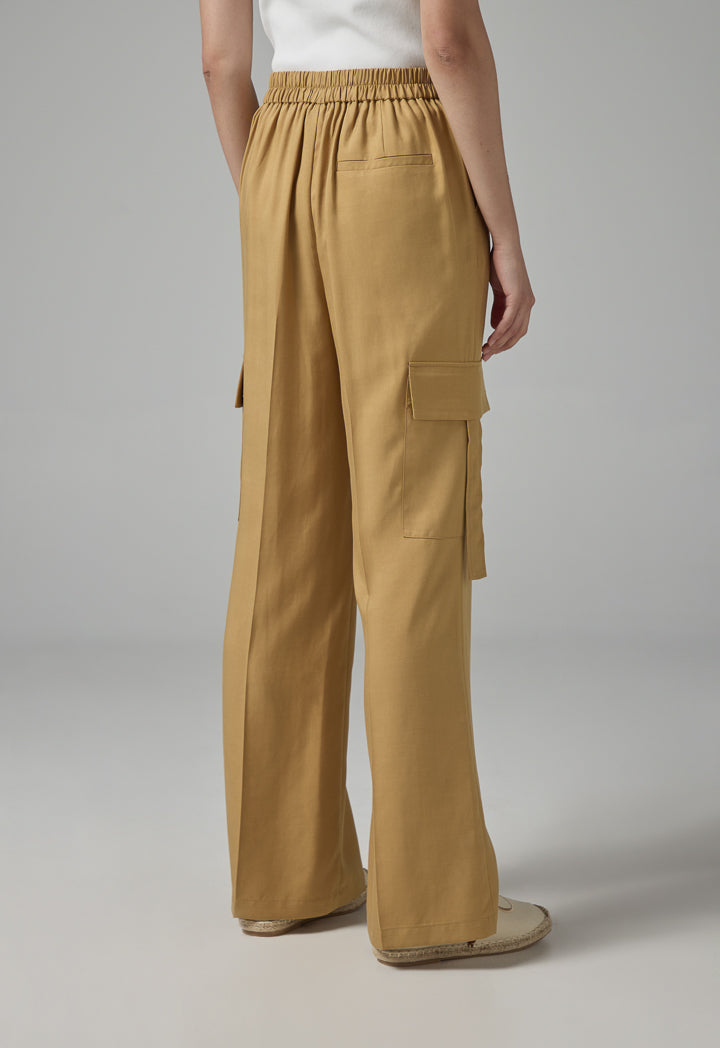 Choice Single Tone Straight Leg Trousers Camel