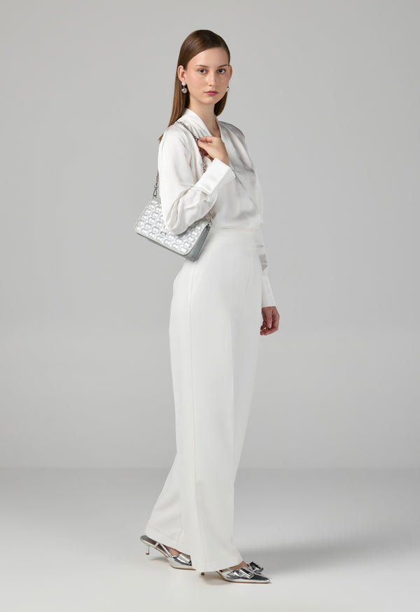 Choice Basic Wide Leg Trousers Off White