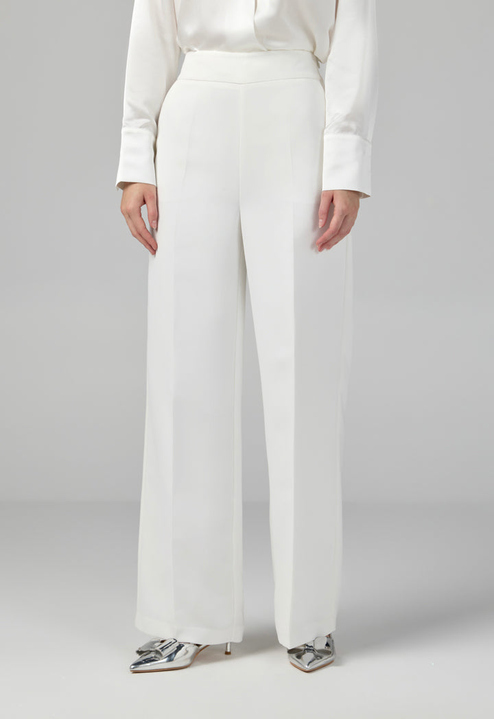 Choice Basic Wide Leg Trousers Off White