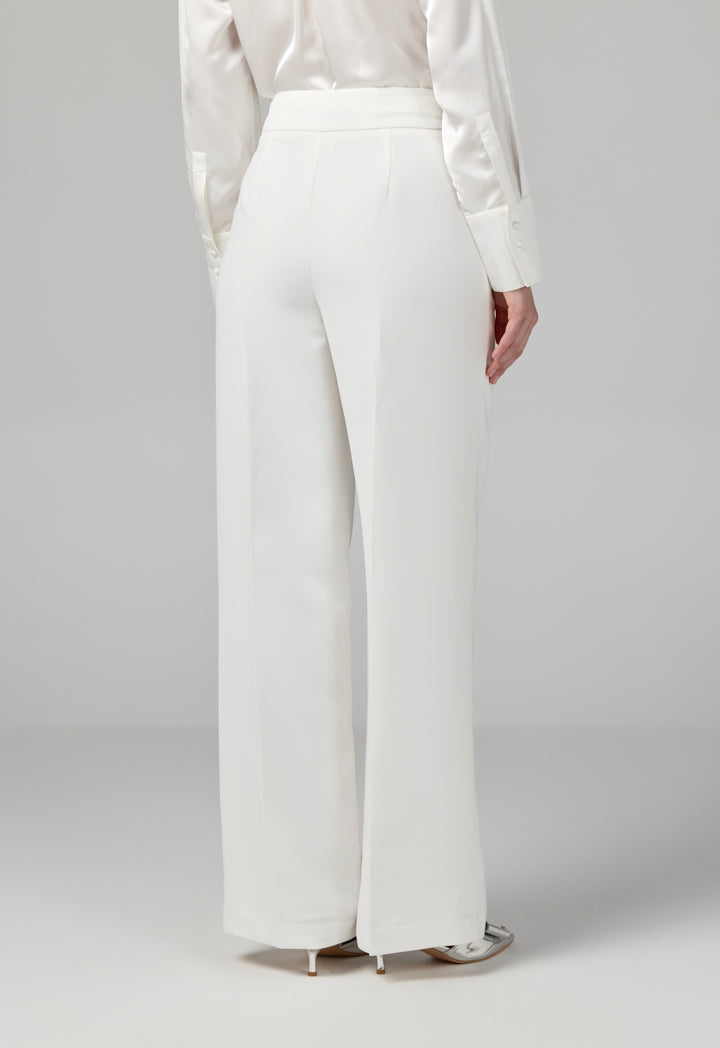 Choice Basic Wide Leg Trousers Off White