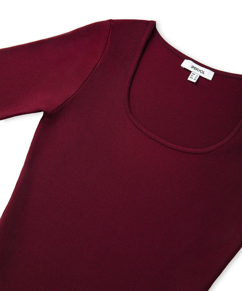 Ipekyol A-Line Knit Dress Bordoux
