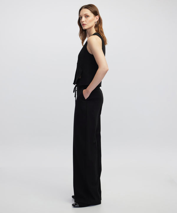 Ipekyol Tie Waist Wide Leg Fit Trousers  Black