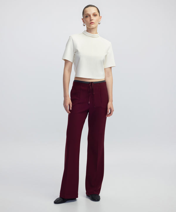 Ipekyol Contrast Waist Trousers Bordoux