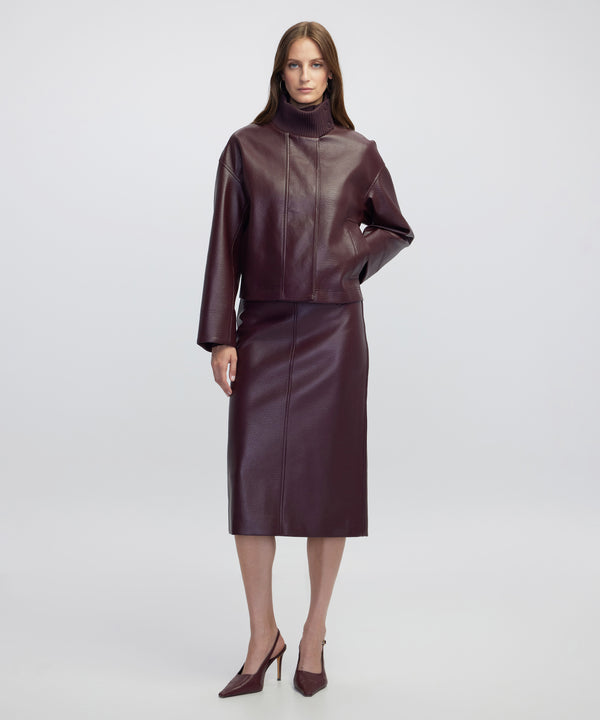 Ipekyol Leather-Effect Skirt Bordoux