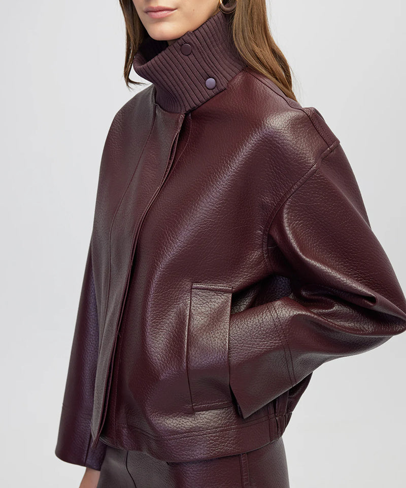 Ipekyol Leather-Effect Coat Bordoux
