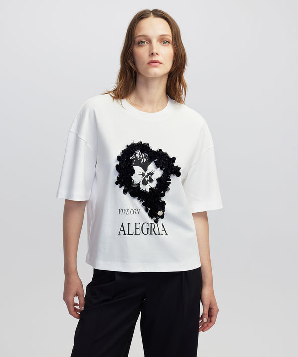 Ipekyol Printed T-Shirt With Sequins White