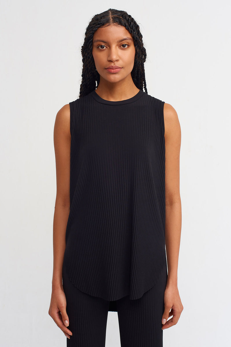 NU Sleeveless Jersey Blouse Black
