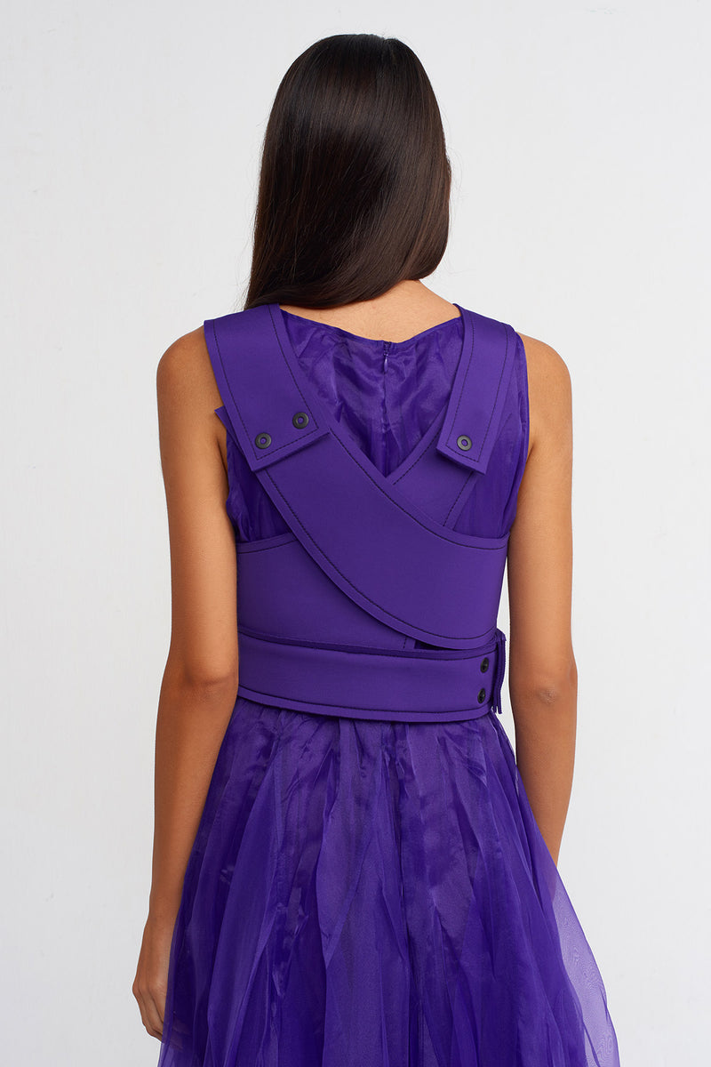 Nu Snap Closure Bustier Purple