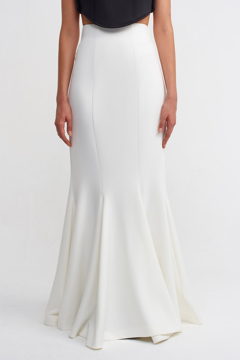 Nu Solid Maxi Mermaid Skirt Off White