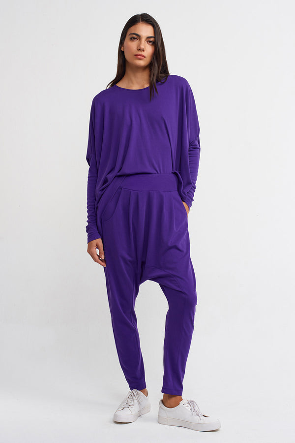 Nu High-Waisted Comfortable Harem Pants Purple