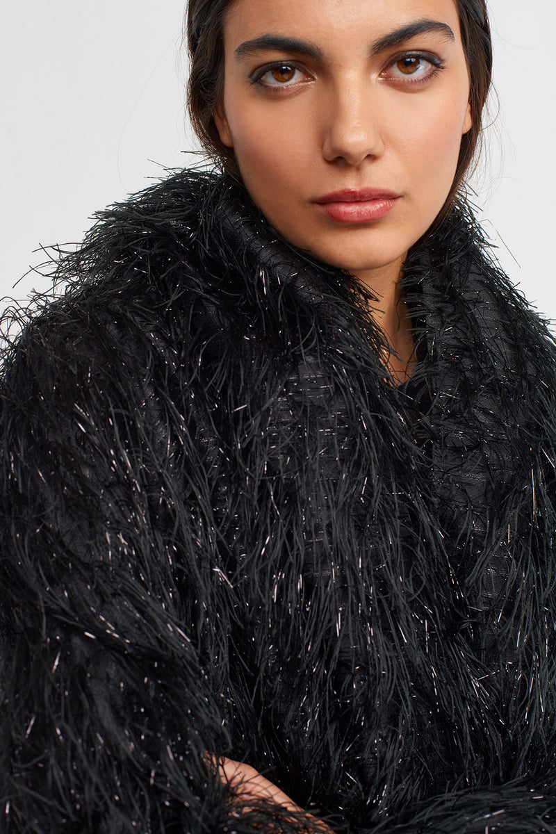 Nu Belted, Furry Oversized Jacket Black