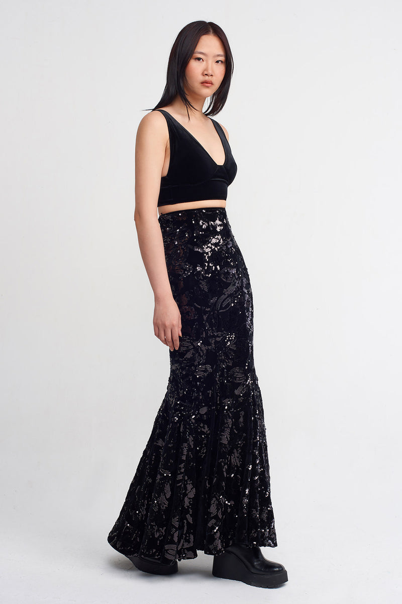 NU Elegant Velvet Bustier Black