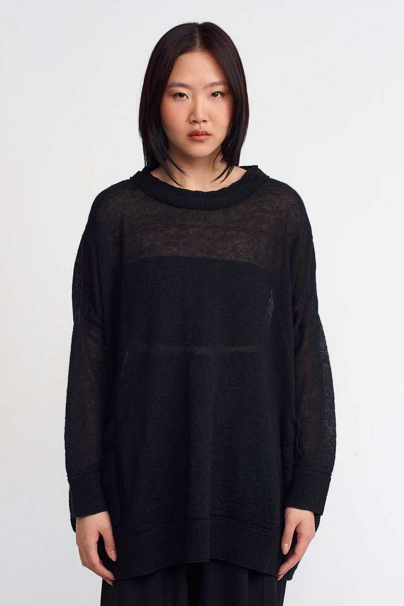 Nu Lightweight Knit Sweater Black