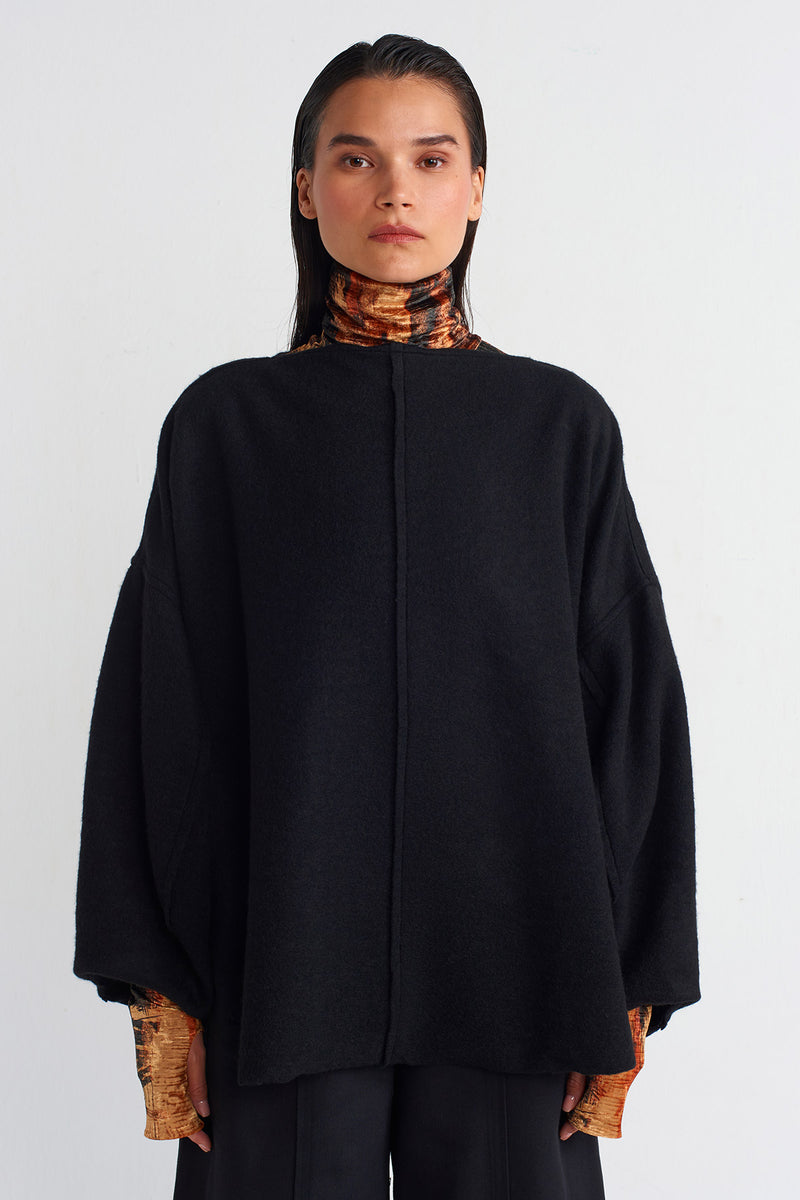 NU Wide Neck Sweater Black