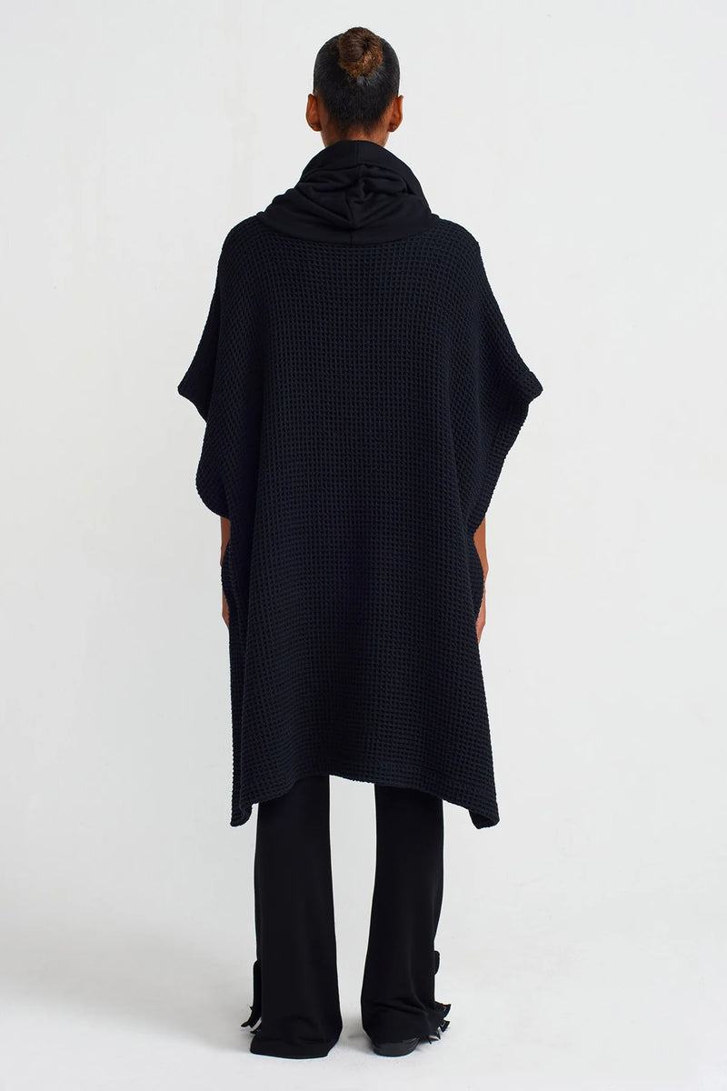 NU Turtleneck Poncho Blouse Black