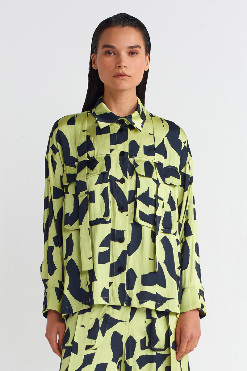 NU Satin Shirt Multi Color