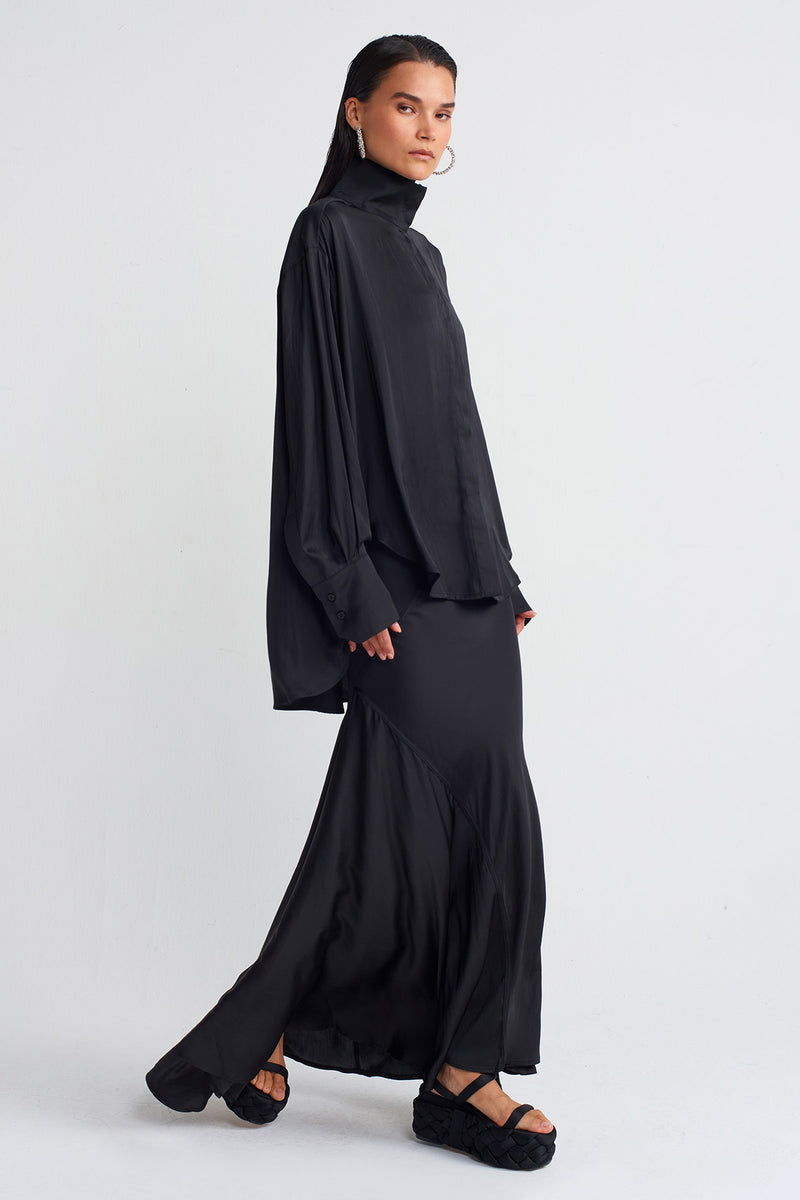 NU Satin Shirt Black