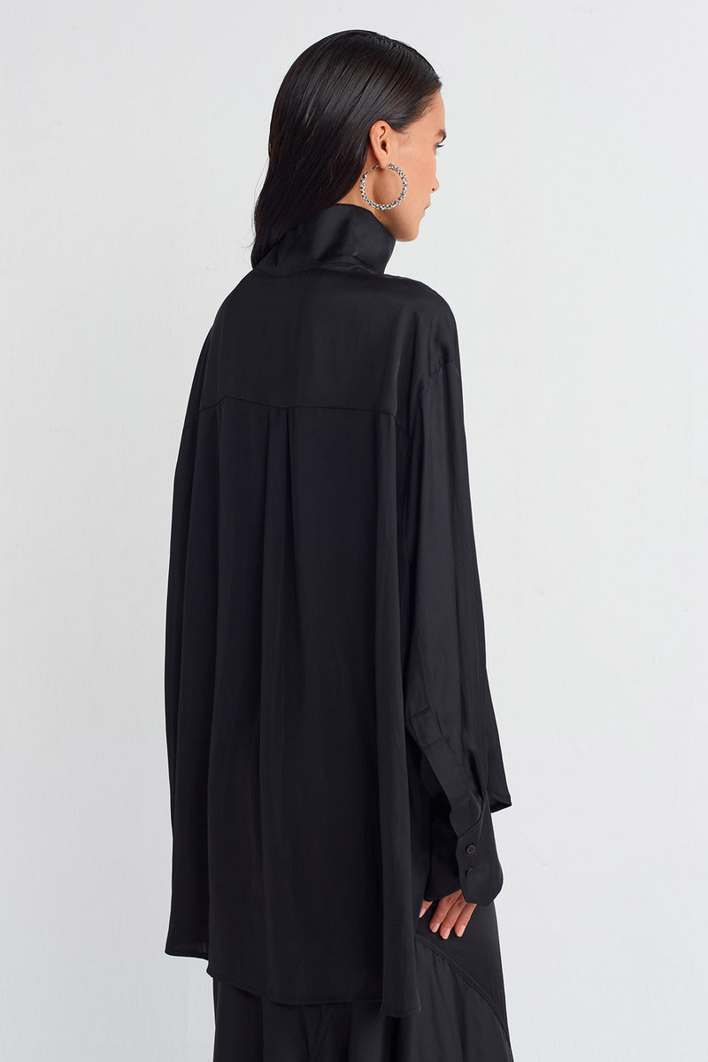 NU Satin Shirt Black