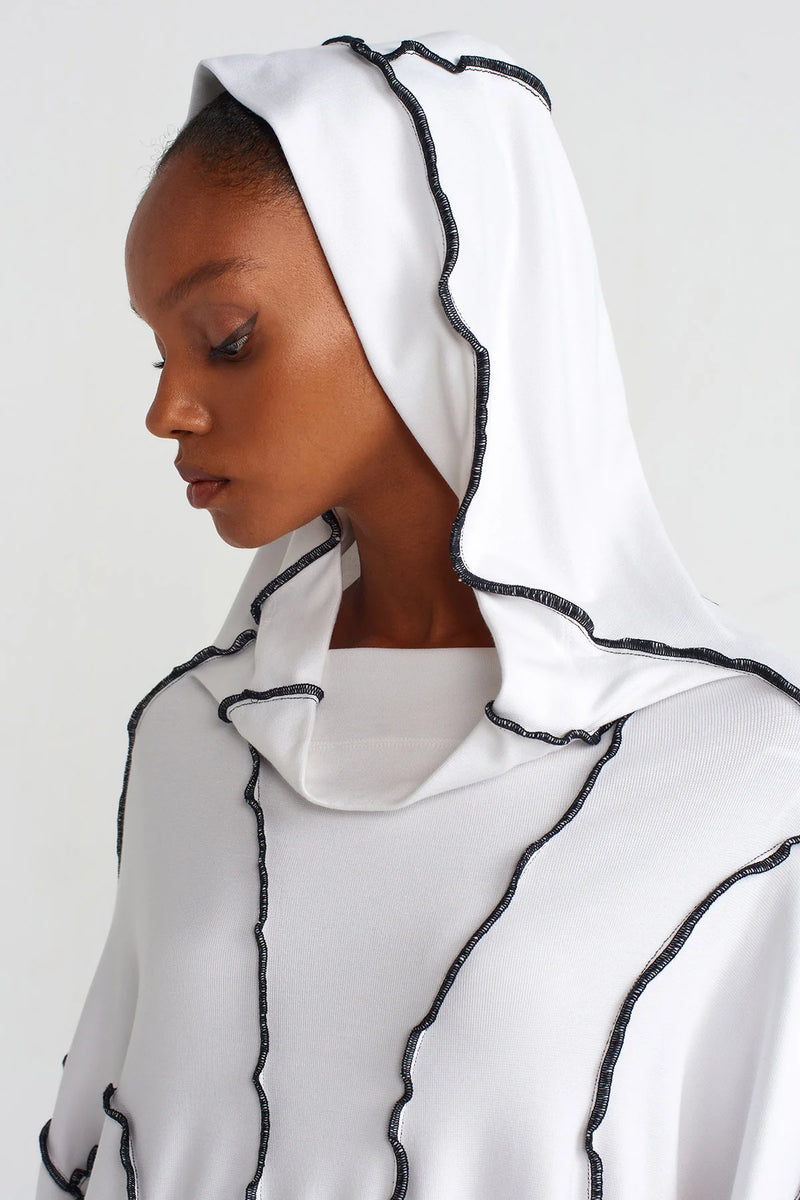 NU Contrast Stitch Sweatshirt White