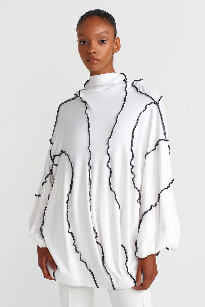 NU Contrast Stitch Sweatshirt White