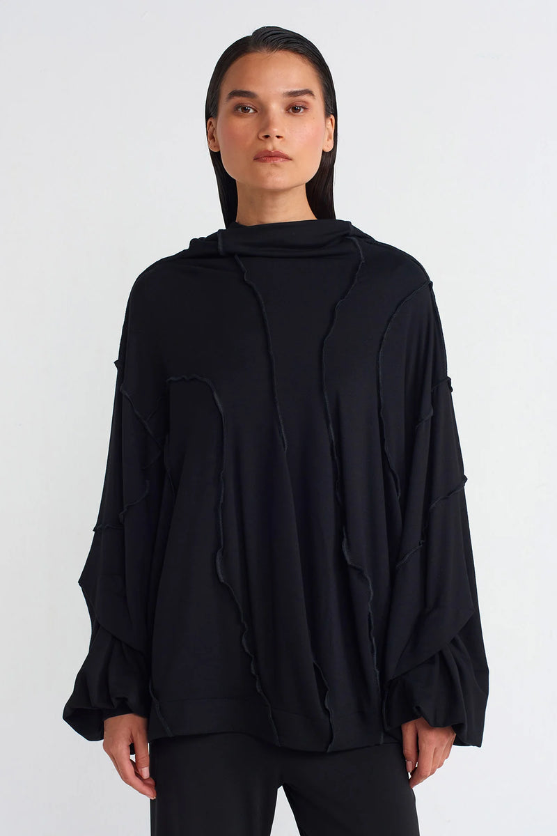 NU Stitch Detail Sweatshirt Black