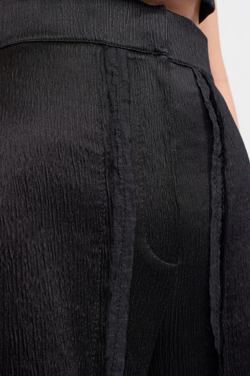 NU Snap Detail Pleated Trousers Black