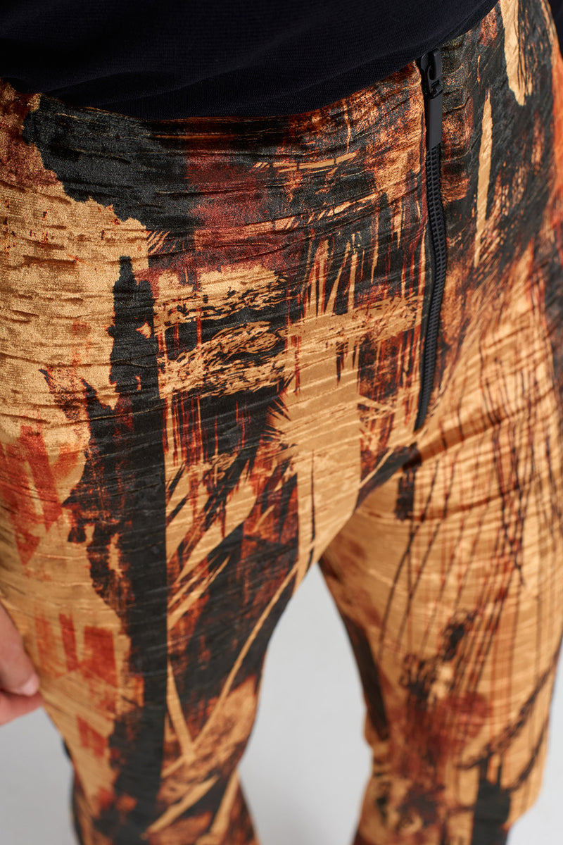 NU Patterned Velvet Trousers Multi Color