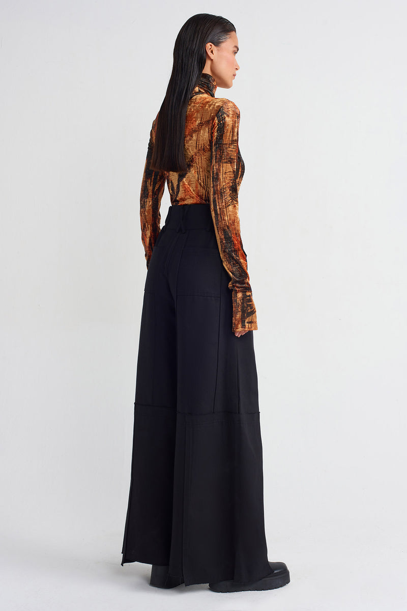 NU Wide-Leg Denim Trousers Black