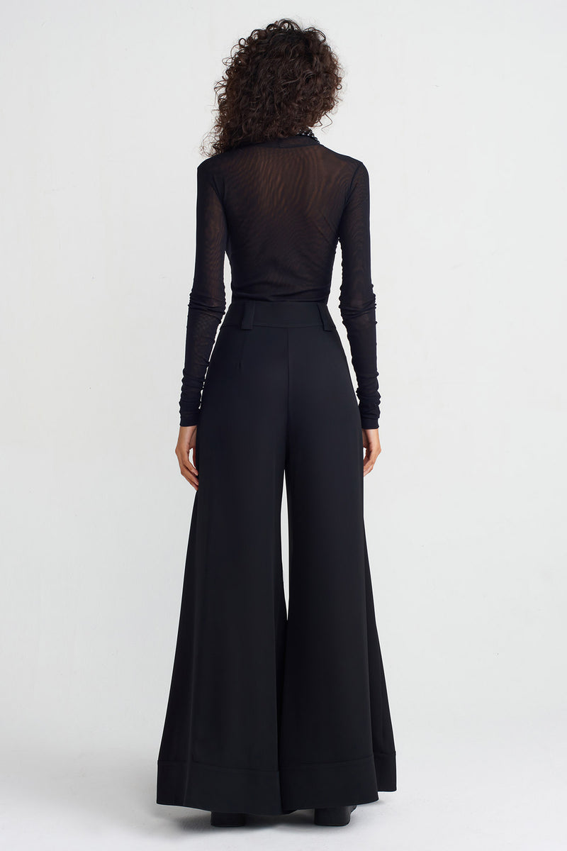 NU Black Wide-Leg Trousers Black