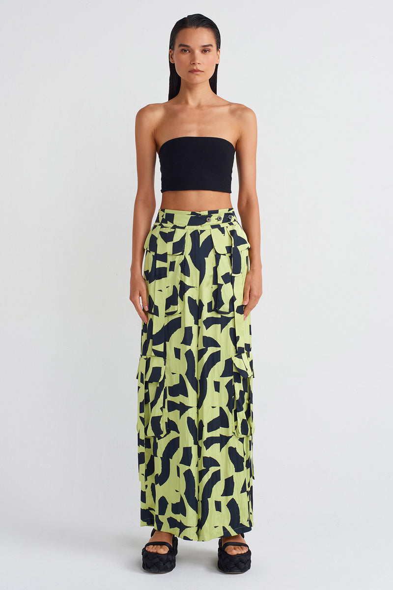 NU Satin Palazzo Trousers Multi Color